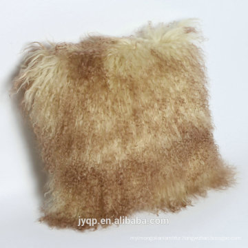 2017Hot sale color Real Lamb Fur Tibetan Mongolian Lamb Fur Cushion